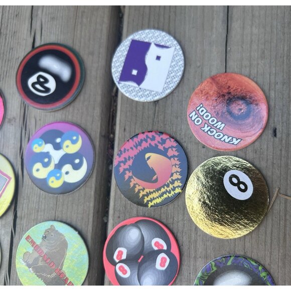 Assorted Pogs Retro Nostalgia Hologram Skull Poison 8ball Card Lot of 35 - Picture 5 of 7